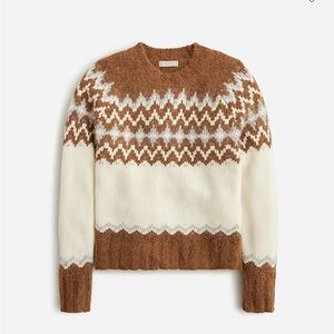 J Crew Fair Isle crewneck sweater in brushed yarn Small